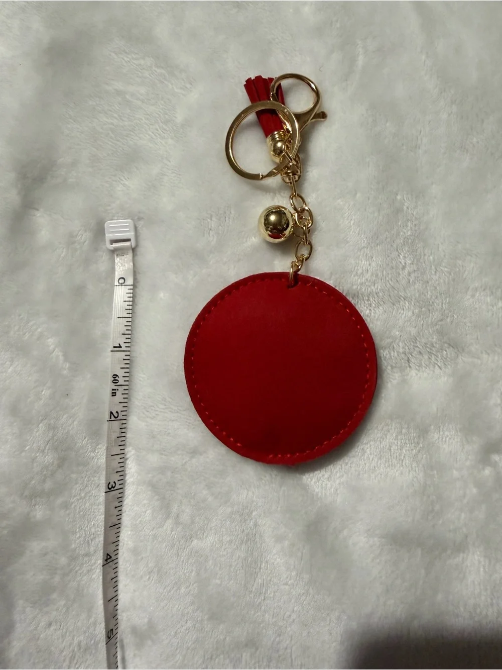 Red Rhinestone 8-Ball Keychain Charm with Tassel